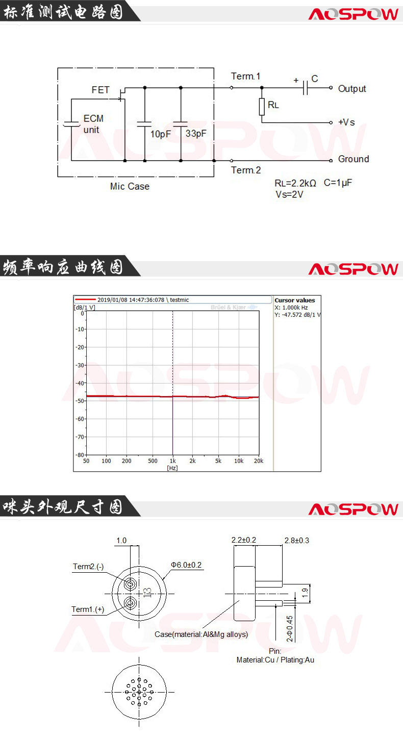 6022吉他拾音器咪頭產(chǎn)品規(guī)格書(shū)